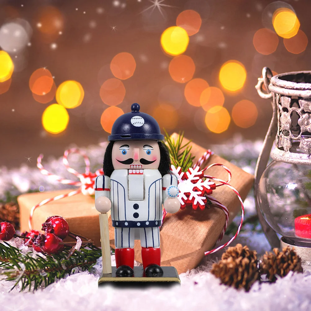 

Baseball Nutcracker Wooden Desktop Decoration Soldier Unique Baseball Player Ornament Party Supplies Birthday Celebration Sports