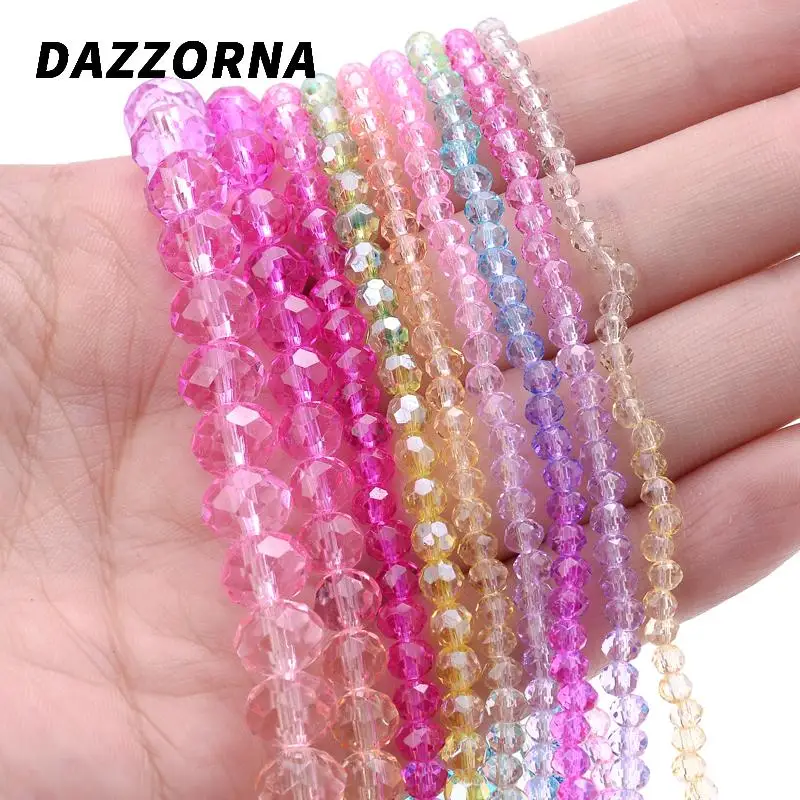 3/4/8/10mm Colorful Rondell Austria Faceted Crystal Beads Round Glass Bead Loose Spacer Bead for DIY Jewelry Earrings Making