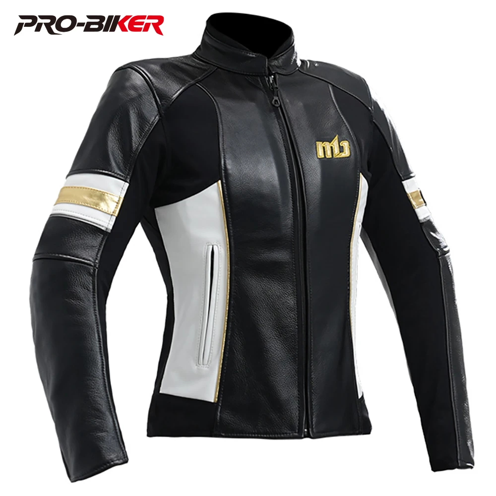 

Motorcycle Riding Leather Women Motorcycle Retro Cycling Casual Jacket Cowhide Anti-Fall Four Seasons Women