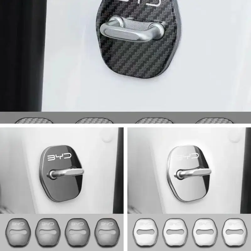 4Pcs Stainless Steel Door Lock Latch Protector Cover for BYD Atto 3 Seal Dolphin Han Tang Song Yuan Anti‑Rust Exterior Accessory