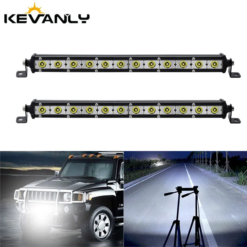 2pcs 12LED 36W Light bar Car Grille retrofitting strip light headlamps Driving lights Signal lights Roof work light strip 6000K