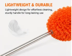 Telescopic Stainless Steel Duster with Ultra-fine Microfiber Head, Static Dust Catcher, Bendable for Ceiling Fans, High Furniture, Car, Spider Webs, Indoor & Outdoor Use for Bedroom Bathroom Kitchen view 5