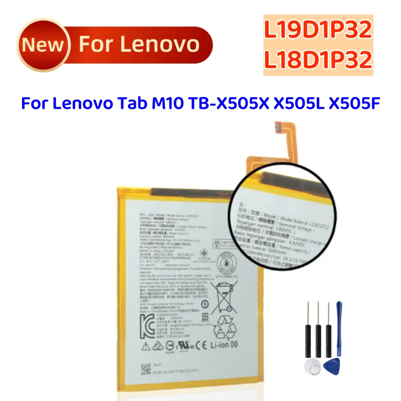 NEW L19D1P32 L18D1P32 5100mAh Battery For Lenovo Tab M10 TB-X505X X505L X505F +Tools