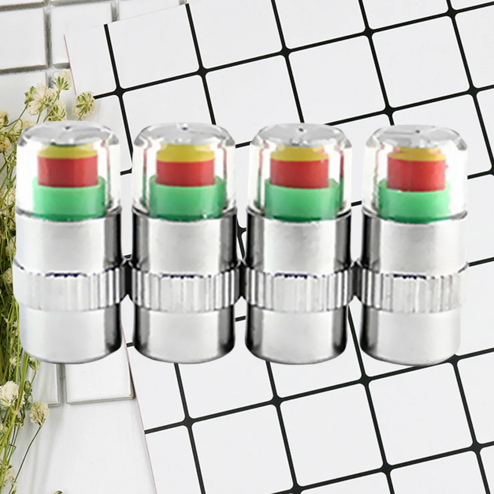 

4pcs Tire Tyre Monitor Indicator Sensor Car Tyre Dust Cap Pressure Monitor Dust Cap Low Pressure Warning Alert