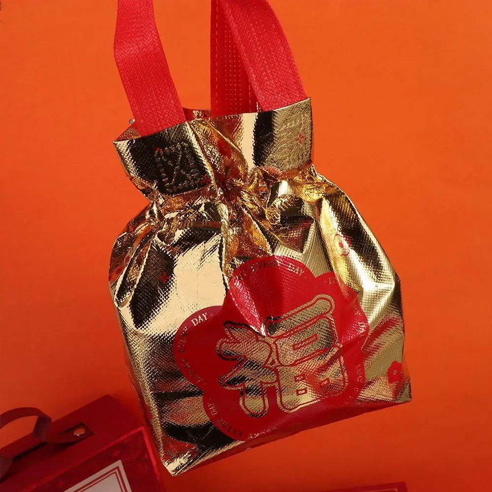 Accesorios de almacenamiento, bolsa de regalo con cordón de personaje Fu, bolsa de dulces plegable ecológica, bolsa portátil para maquillaje de pestañas