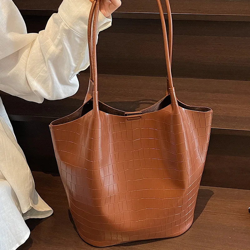 حقيبة حمل ذات سعة كبيرة بنمط حجري جديد لعام 2025 للنساء - حقيبة ركاب، حقيبة يومية واسعة ومتعددة الاستخدامات بكتف واحد