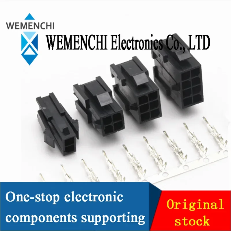 10set Micro-Fit 3.0 3.0mm Pitch Connector Double row Female Housing+Male Terminal 2P 4P 6P 8P - 24Pin Mini 5559/43020 Female She