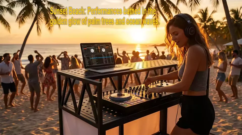 Design Mingtang Stage Booth Foldable Stand LED Station Mobile Pliable Folding DJ Mixer Truss Portable for DJ