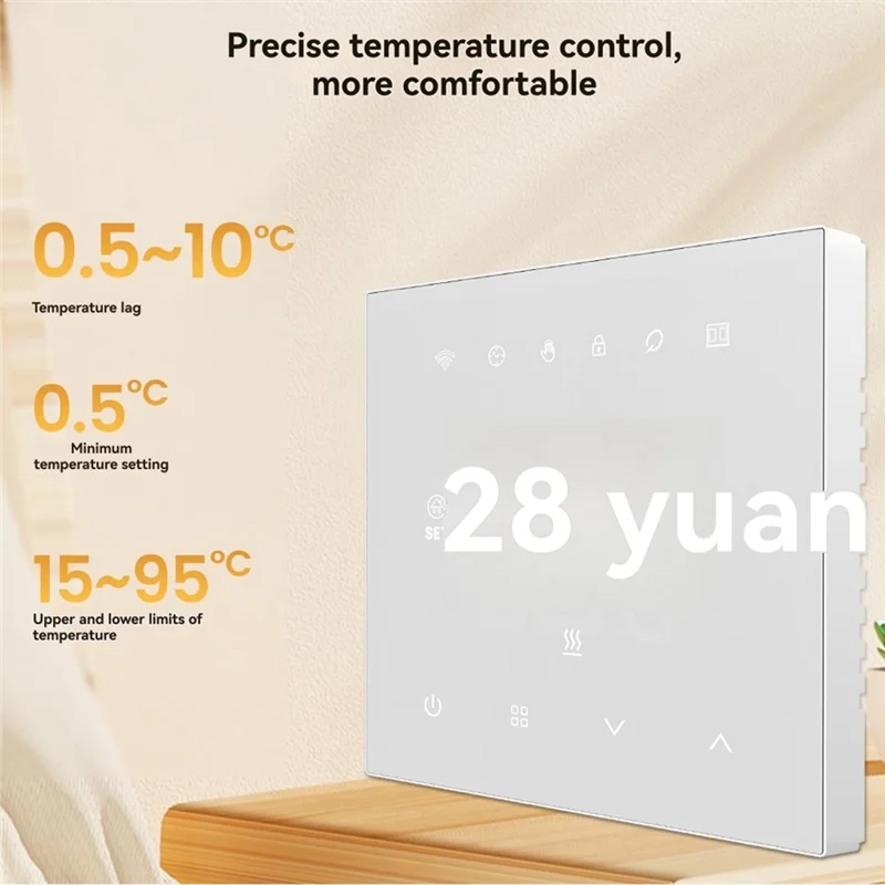 JABS-Tuya Wifi جهاز التحكم الذكي في درجة الحرارة 100-240 فولت 3A تسخين المياه متوافق مع Alexa وGoogle Home