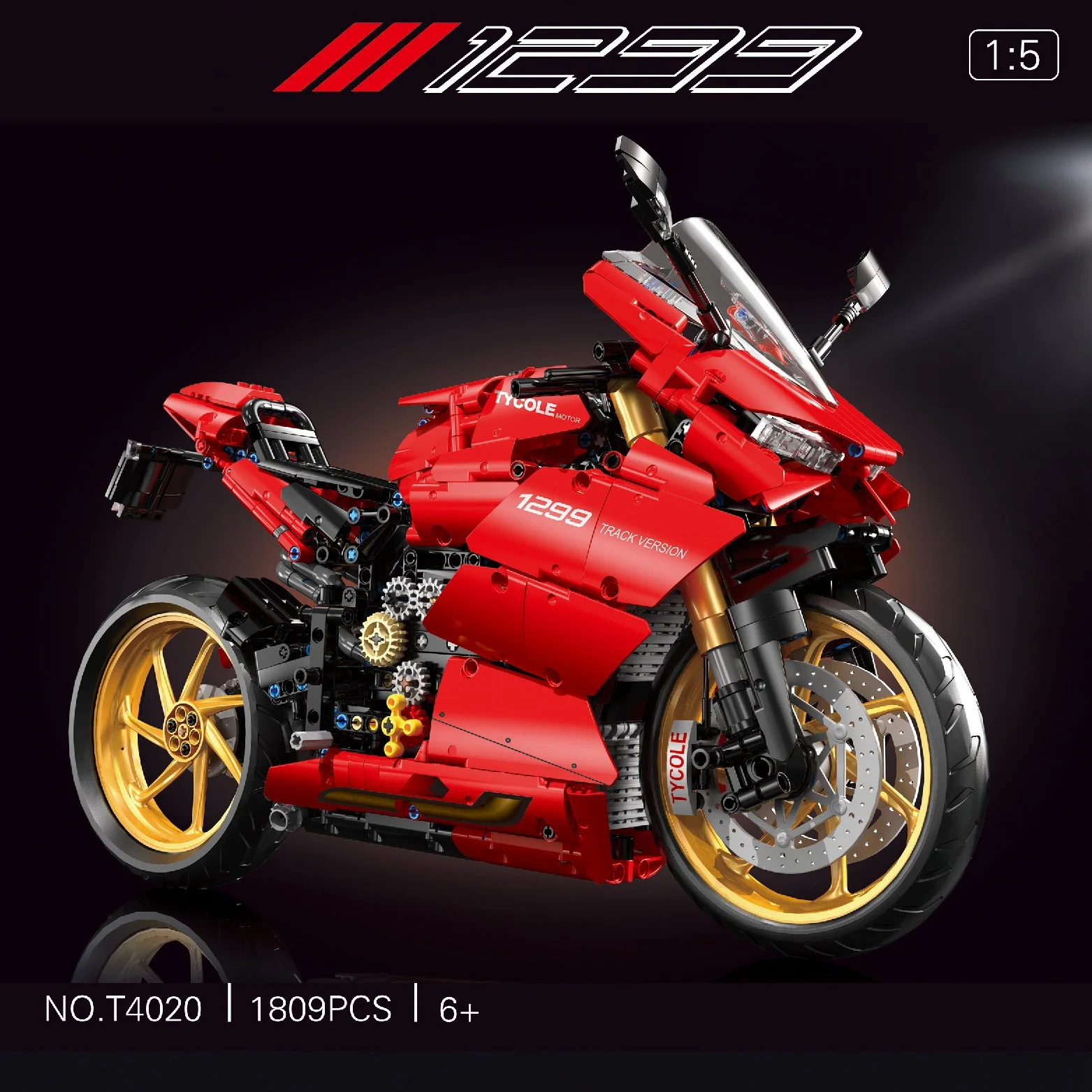 1:5 High-Tech-Stadt Sport Rapid Racing Motorrad Motorrad Lokomotive Moc modularen Ziegel Modell