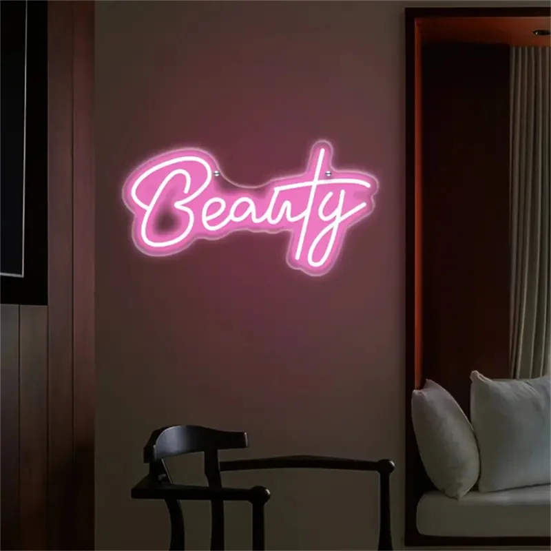 Beauty Neon Sign For Spa Beauty Room Nail Brows Lashes Salon Studio LED Wall Art Business Store Logo  Led Indoor Neon Light Sign