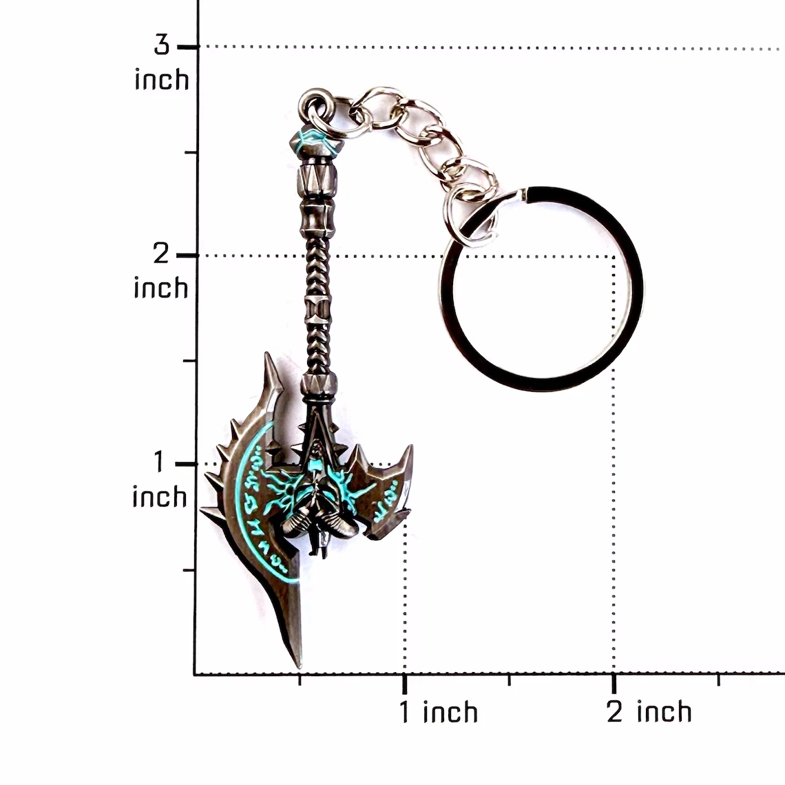 Anime Frostmourne Kuiersaila Ashbringer Xue Hou Schlüsselanhänger | Mini Metall-Schafskopf Löwenkopf Modell Schwert König Lich Llane Anhänger – Detail 5