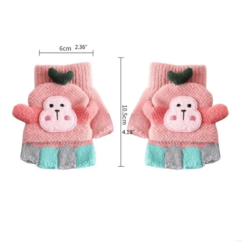 لطيف الصوف الوليد القفازات قفاز محبوك للبنين بنات مطاطا الدافئة نصف اصبع القفازات 10.5 سنتيمتر طول قفازات ركوب الخيل P31B