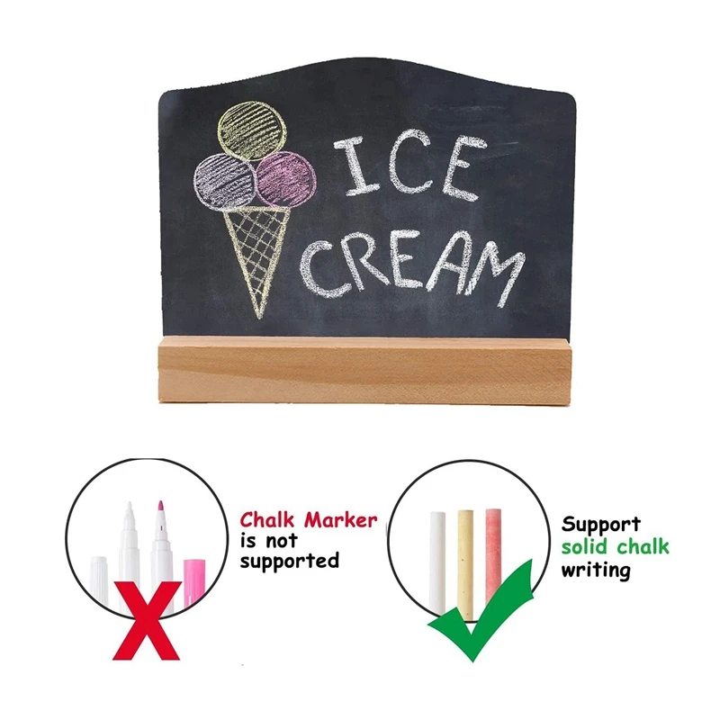 8ชิ้นป้ายกระดานดำขนาดเล็กสำหรับป้ายชอล์กป้ายอาหารป้ายข้อความสำหรับงานปาร์ตี้ร้านอาหารงานแต่งงาน