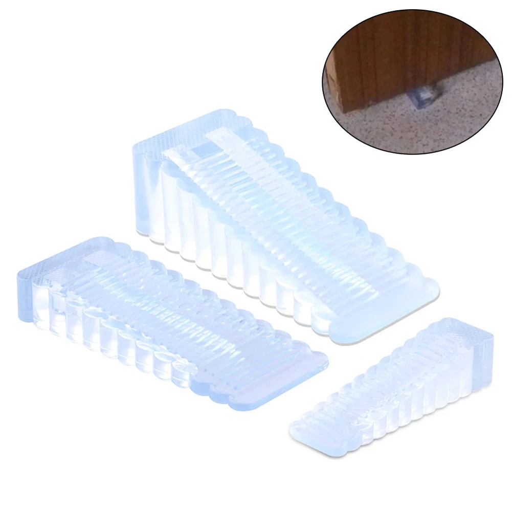 Rolhas transparentes anti-colisão para quarto, batentes de borracha, bloco de cunha, retenedor traseiro, segurança, windproof, antiderrapante