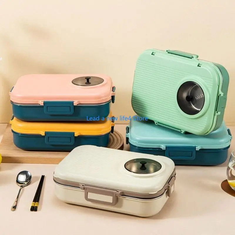 

Y55E Leakproof Insulated Container Stainless Steels Lunch Box with 3 Section