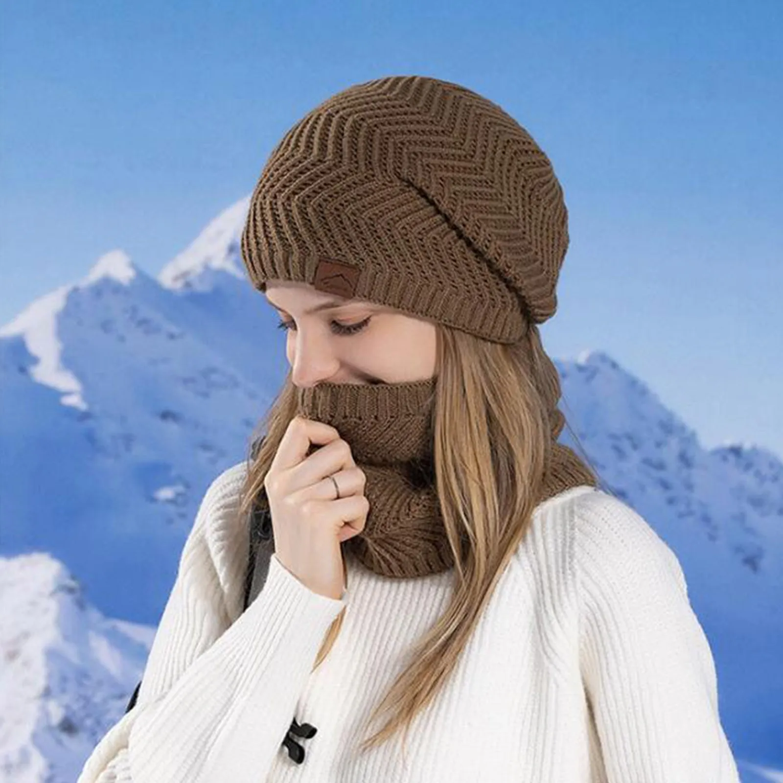 2 Stück Stricken Stirnband Pferdes chwanz Mütze und Schal Winter warmes Ohr Frauen breite Turban Haarschmuck Mädchen Haarband Kopf wickel