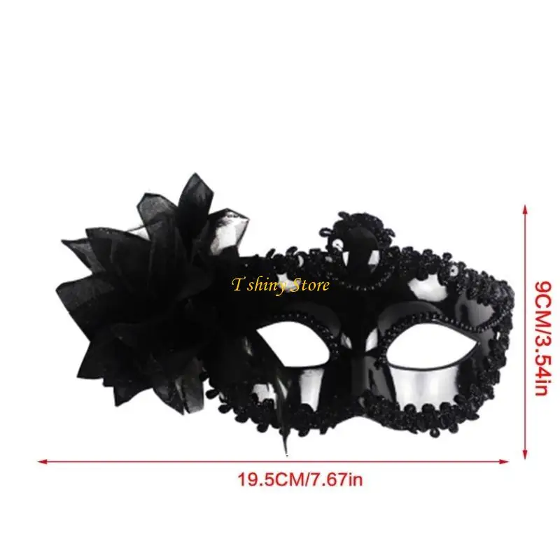 N58F – masques pour les yeux Sexy en plumes fleurs, pour mascarade, Costume danse, demi-masque d'halloween, masque