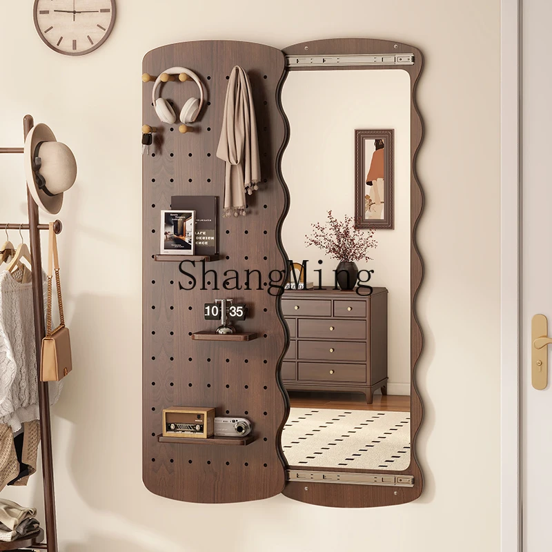 

FG shelf shelf hole board full-length mirror hidden push-pull household wall entrance fitting mirror