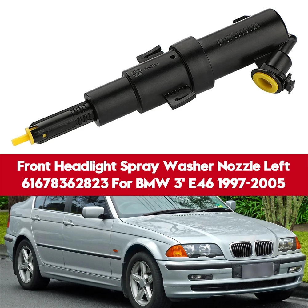 

Front Headlight Spray Washer Nozzle For BMW 3' E46 1997-2005 61678362823 61674872039 Plastic Black Automobiles Accessories