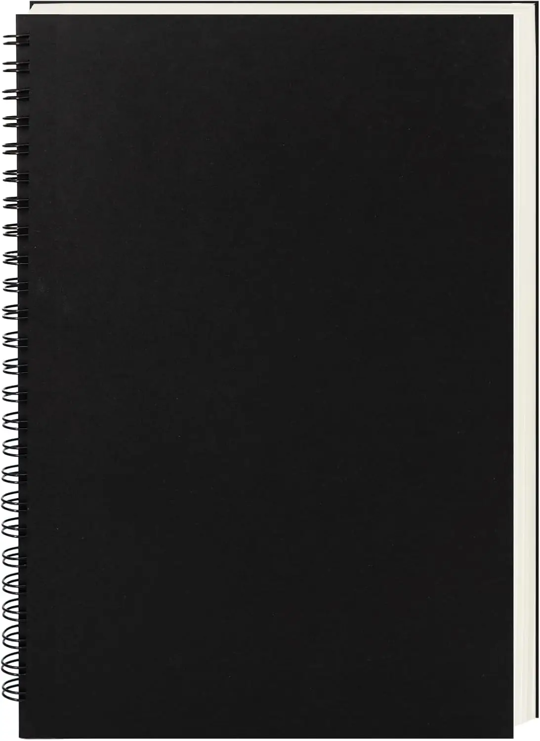 

9x6 Inch Blank Spiral Notebook, 160 Pages, 100GSM, Soft Cover, Sketch Book, Black