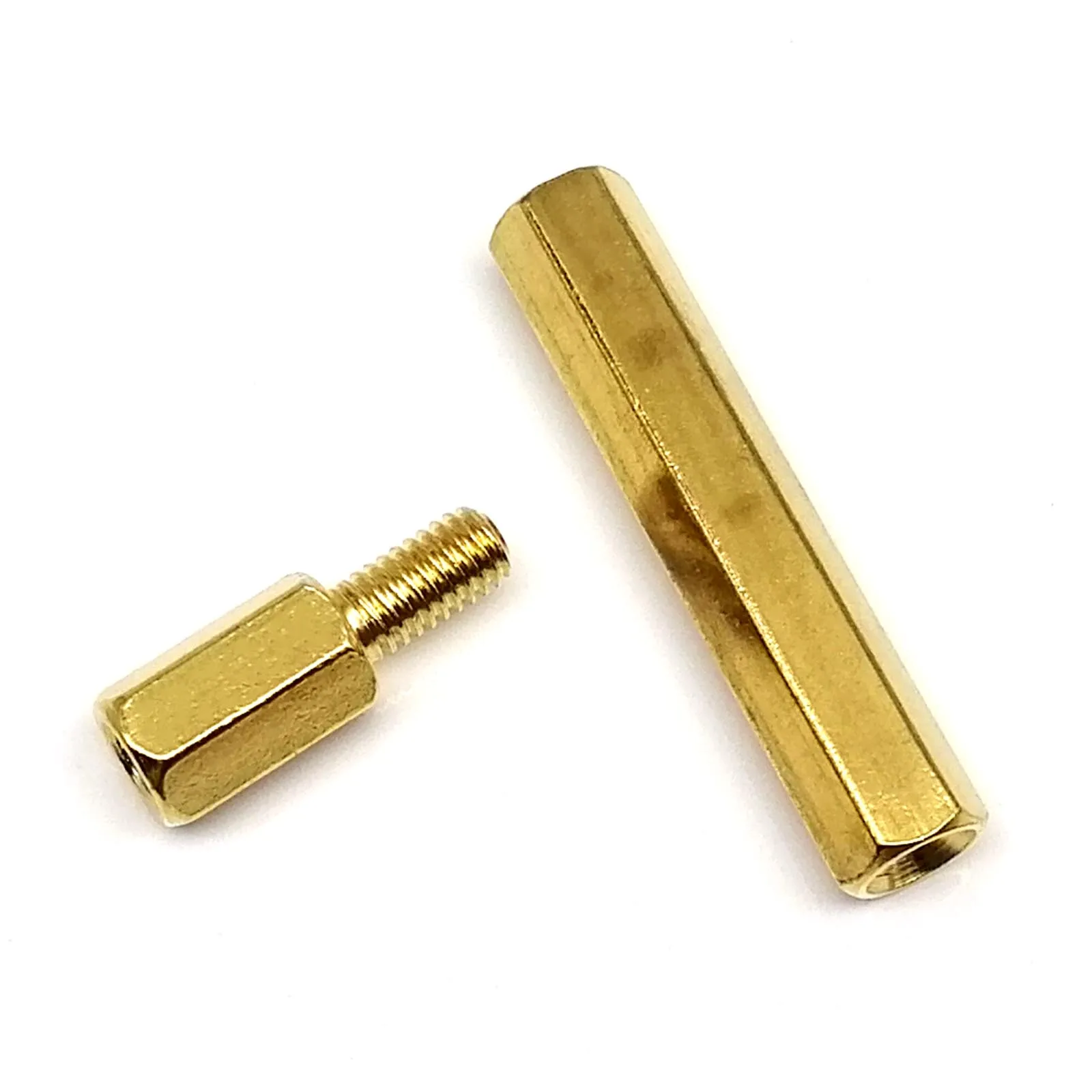 HZYUEGOU Messing Kupfer M2 M2.5 M3 M4 M5 M6 Sechskant-Abstandshalter Sechskantsäule Männlich Weiblich Distanzbolzen für Leiterplatten Motherboard – Detail 4