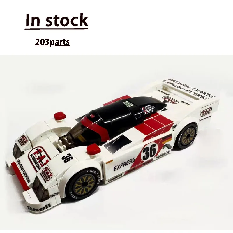 

New Classic City Sports Racing Car Building Block Model with 203 Pieces, Boys' Children's Birthday Building Block Toy Gift