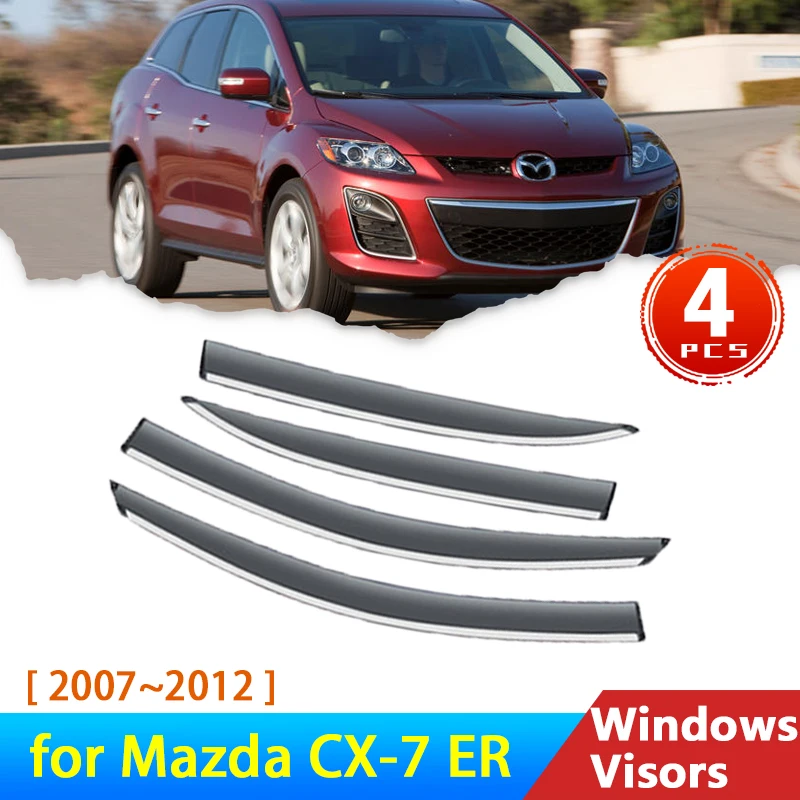 Cửa Sổ Ô Tô Che Cho Xe Mazda CX-7 CX 7 CX7 ER 2007 ~ 2012 2008 2011 Phụ Kiện Chắn Gió Mưa Lông Mày vệ Binh Bạt Phủ Ô Tô Viền