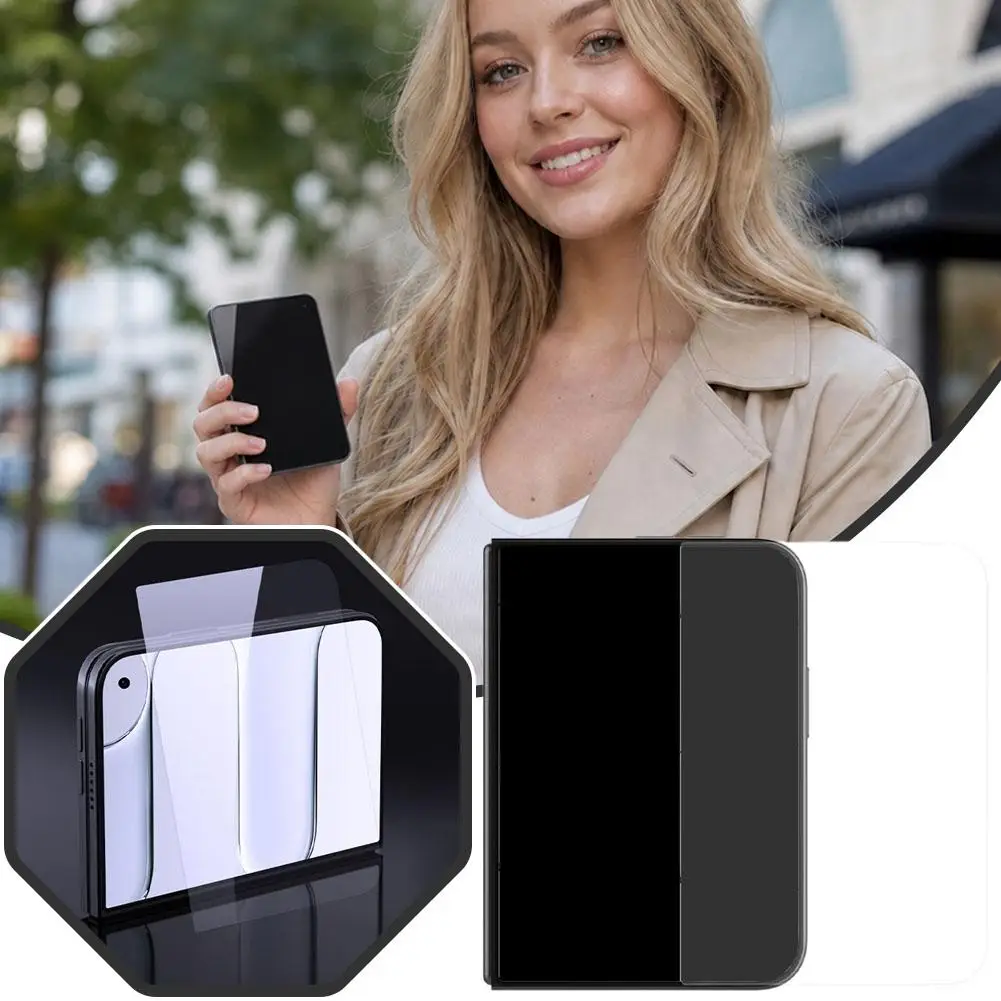 For iPhone Duo Foldable Phone Tempered Glass Screen Protector HD Clear Anti Glare Film with Dust Free Installation Tray