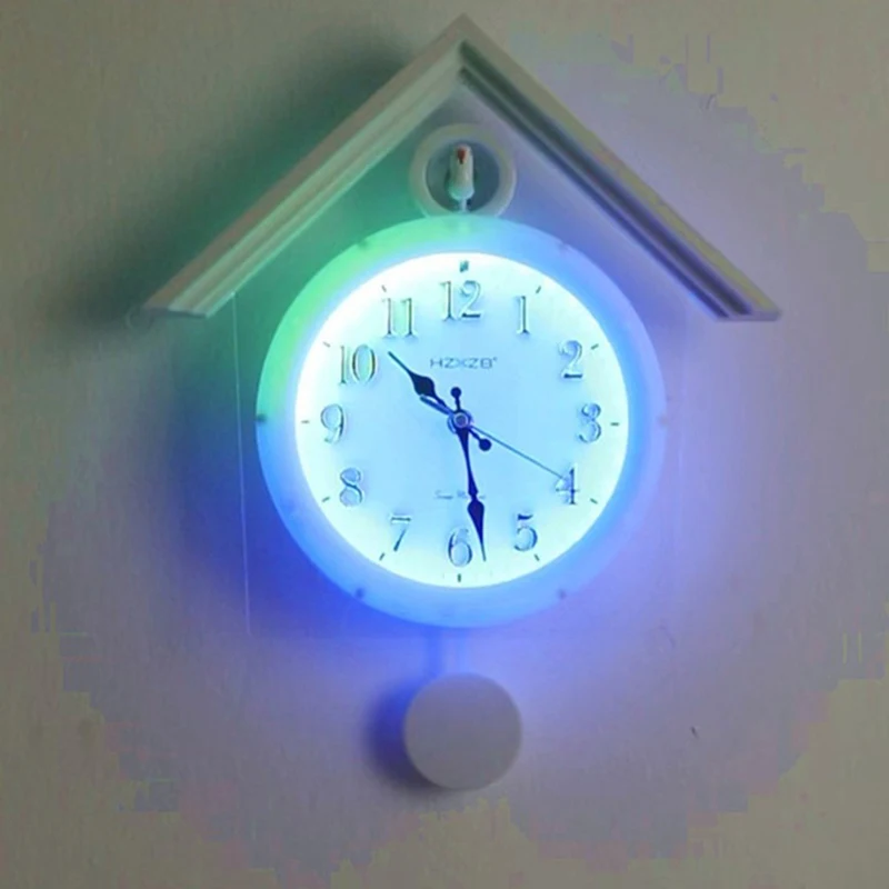 Luminous Wall Clock Luxury Cuckoo Clocks Led Watch Retro Table Clock Bedroom Silent Living Room Decoration Elegant Room Ornament