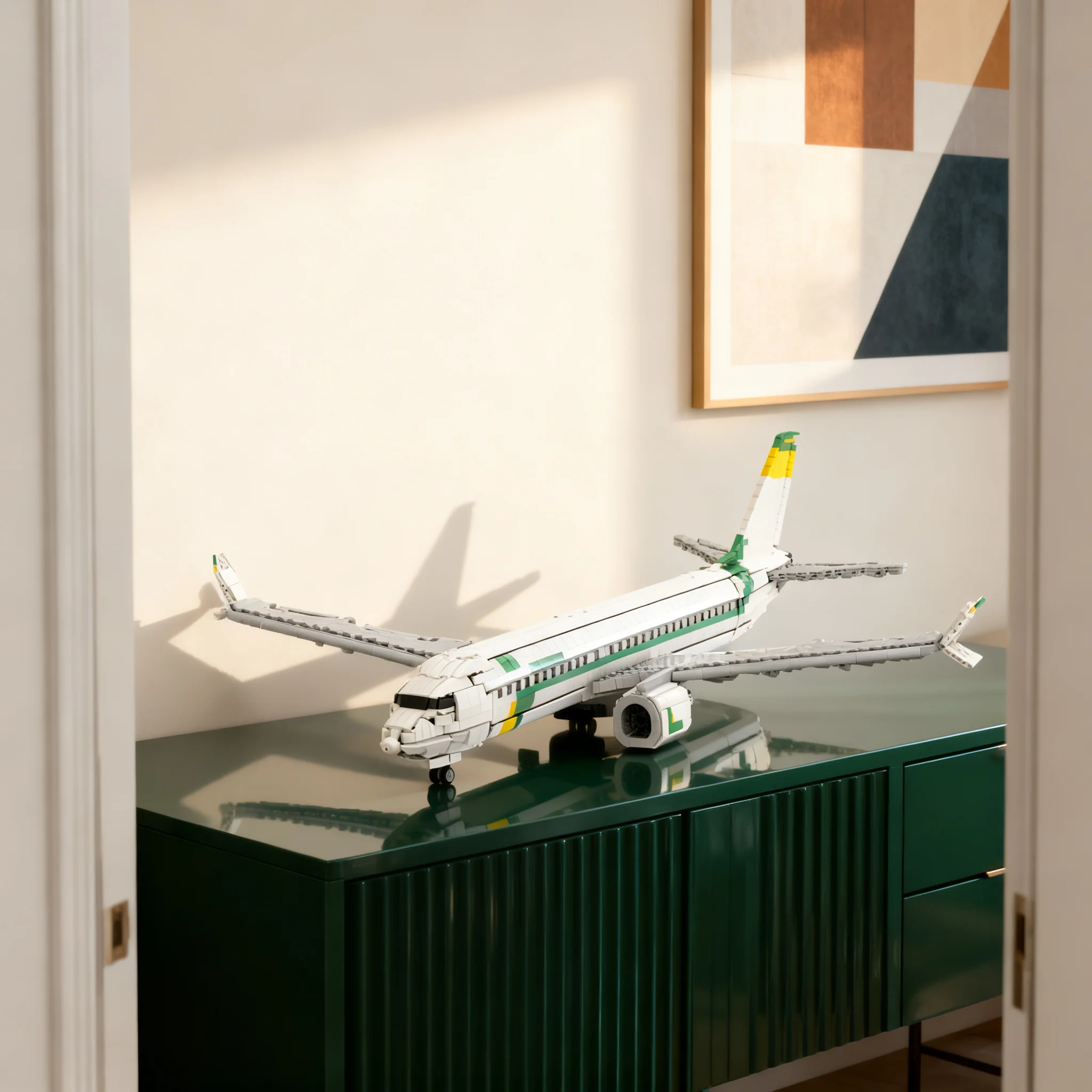 3215pcs MOC Boeing Max 8 Mauritania Airlines Icons Model Building Blocks Architecture Toys Christmas Gifts DIY Idea Creative