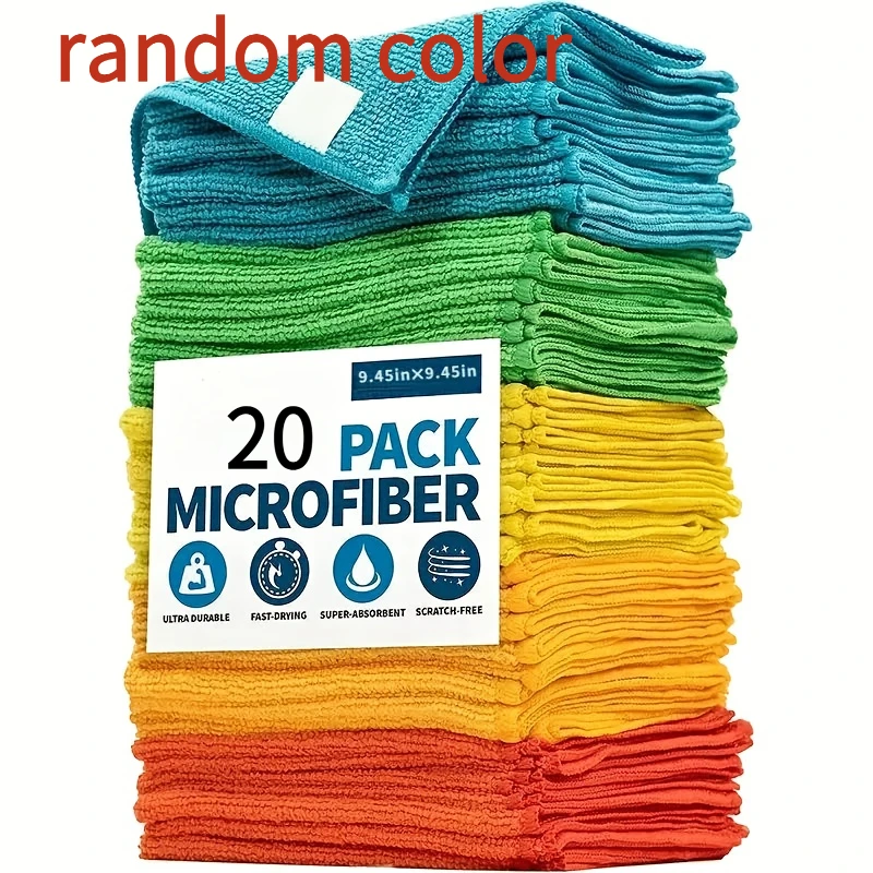 

[Vibrant Microfiber Cloths] 10/20pcs Vibrant Microfiber Cleaning Cloths | Absorbent, Quick-Dry, Reusable Towels for Kitchen