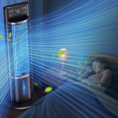 Ventola per condizionatore d'aria Turbo Raffreddamento evaporativo 3 in 1 con serbatoio da 16 litri 12 ore Uso continuo per ambienti grandi/dormitorio/officina