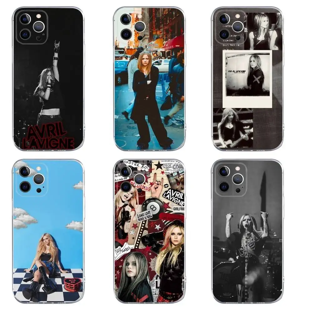 Funda de teléfono A-Avril Singer L-Lavignes para iPhone 16,15,14,13,12,11,Pro,Max,Xs,Xr,X,7,8,Plus,Mini funda transparente de silicona