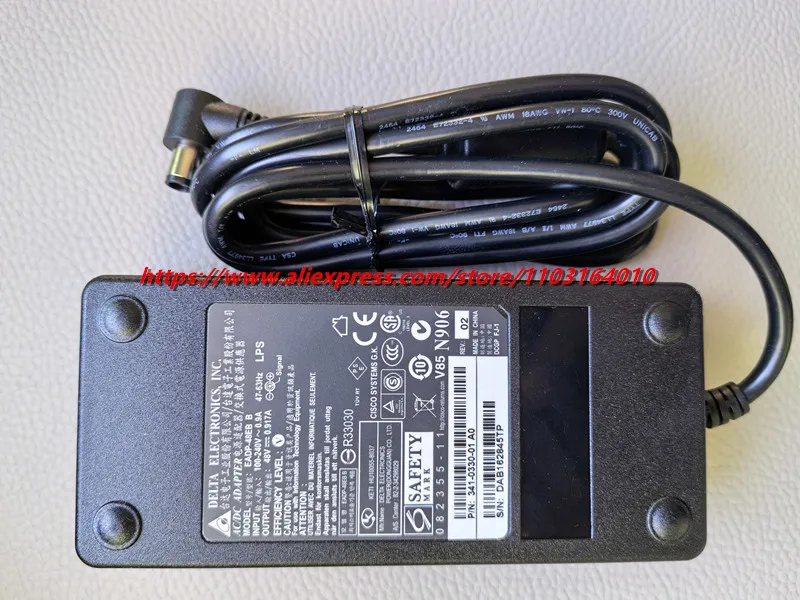 Adaptador de CA genuino DELTA EADP-48EB B 48V 0.917A para CISCO CP-PWR-CUBE-4 CP-8900 9900 8945 9951 fuente de alimentación de teléfono IP 341-0330-01