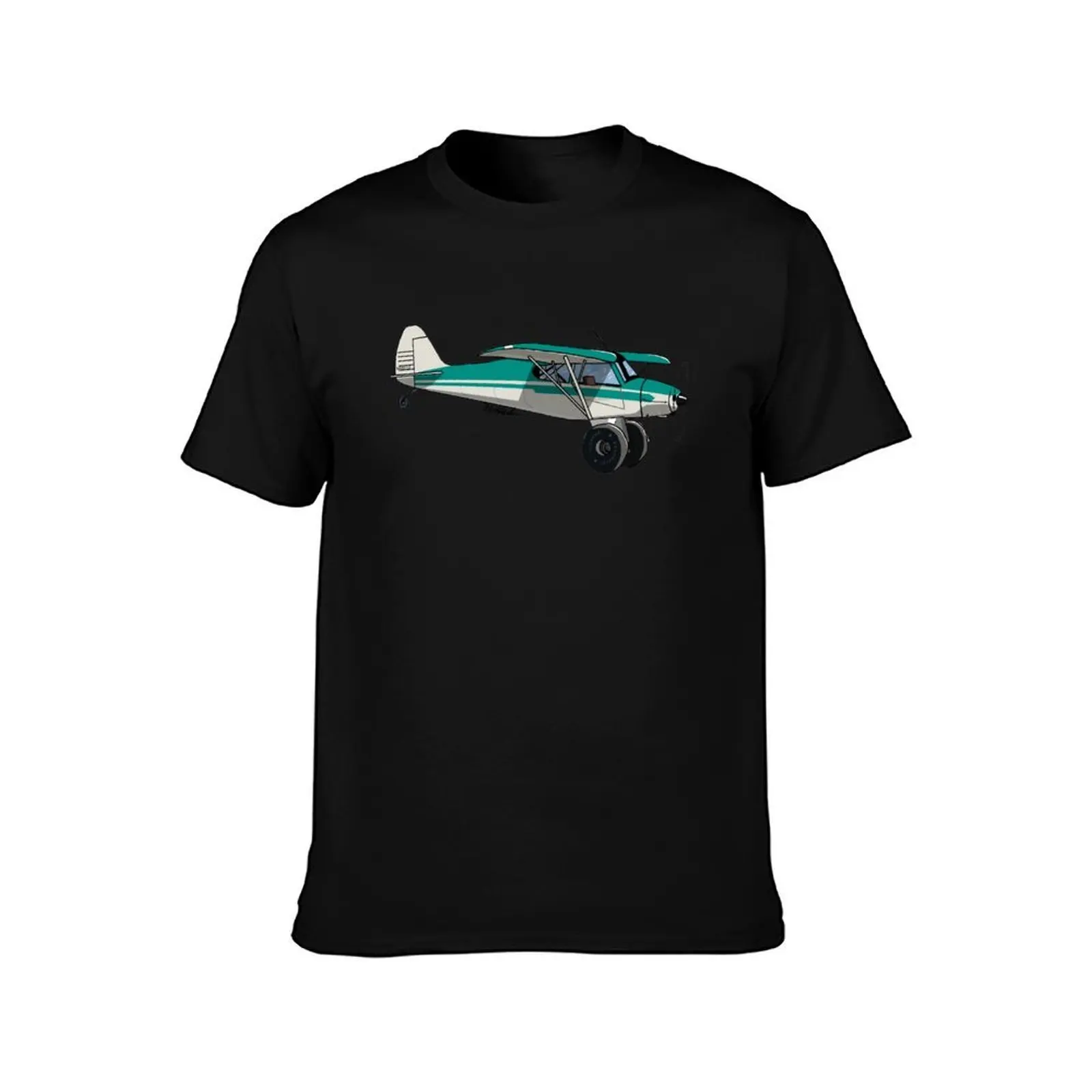 Piper PA 22-20 Blue and White N6865B T-Shirt, Summer Casual Cotton Tee, Oversized Streetwear Tops, Vintage Graphic Print