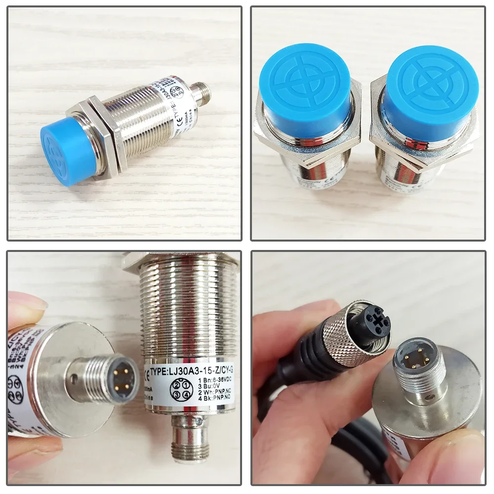 LJ30 Plug-in Inductive Proximity Sensor Switch M30 Sn: 10mm/15mm DC NPN PNP NO NC NO+NC and Aviation Plug 2M or 5M Optional