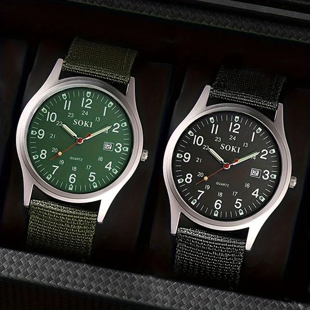 2 ชิ้น/เซ็ตนาฬิกาแฟชั่นผู้ชายปฏิทินแฟชั่น Casual Digital Display Men นาฬิกาข้อมือควอตซ์ Casual ธุรกิจบุรุษนาฬิกาชุด