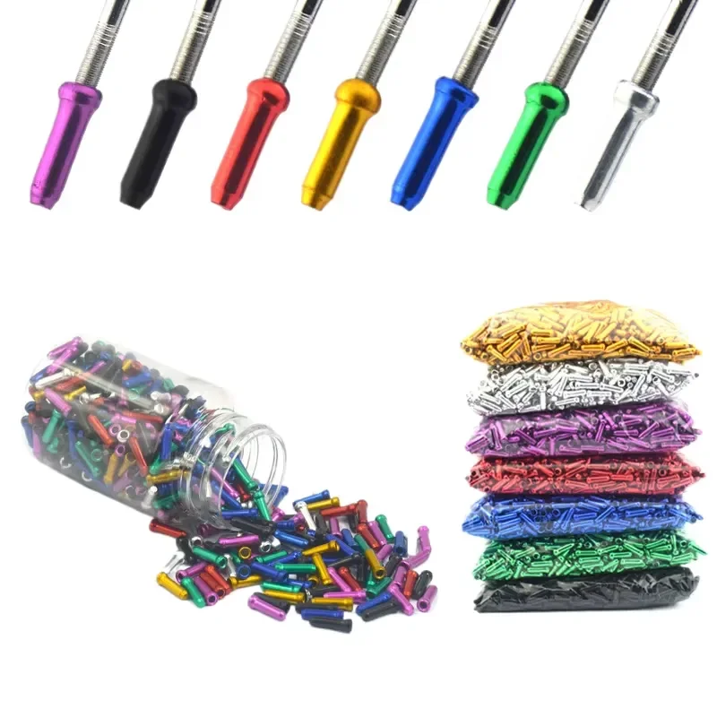 100pcs/bag Per Pack Colorful Protective Bicycle Brake Cable End Caps Aluminum Alloy Wire Crimp Ferrules for Shifter Brake