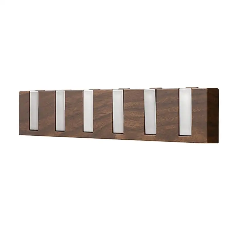 

Wall Key Holder Wood Grain Piano Keys Towel Hooks No-Drill Bag Holder Wall Decor For Laundry Bedroom Dorm Garage Entryway RV