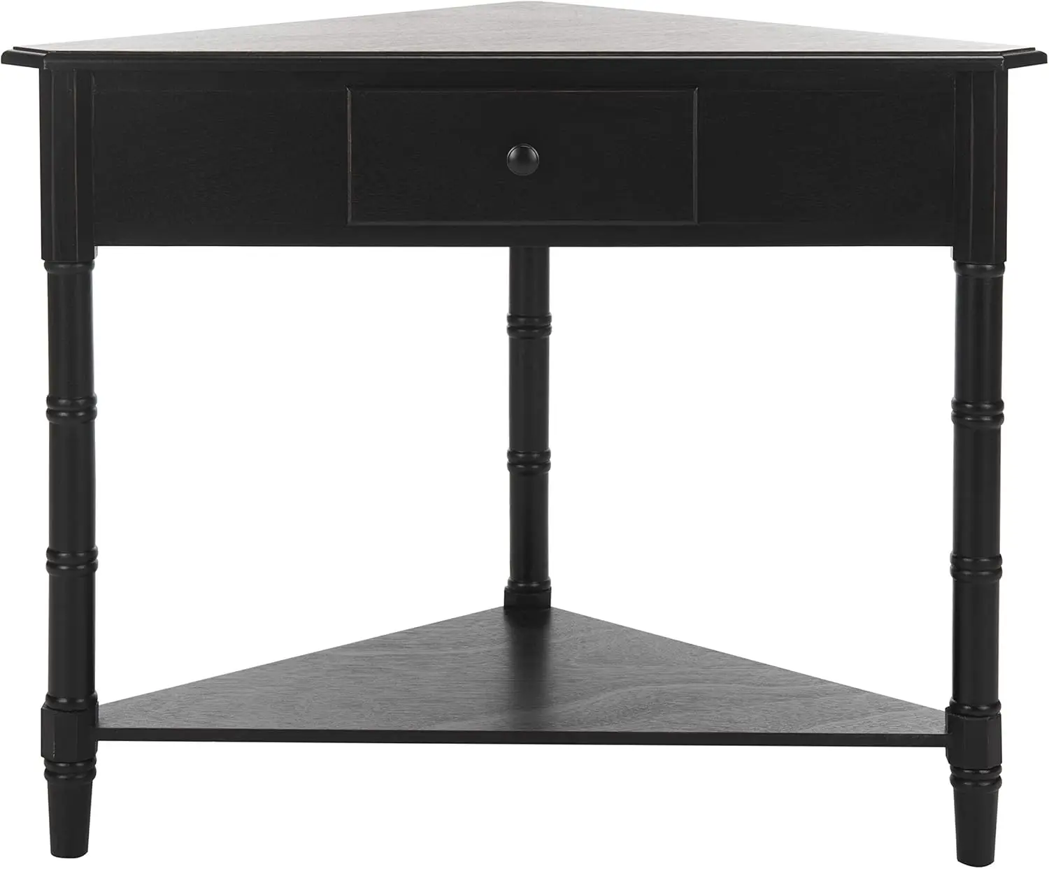 

American Homes Collection Gomez Distressed Black Corner Table