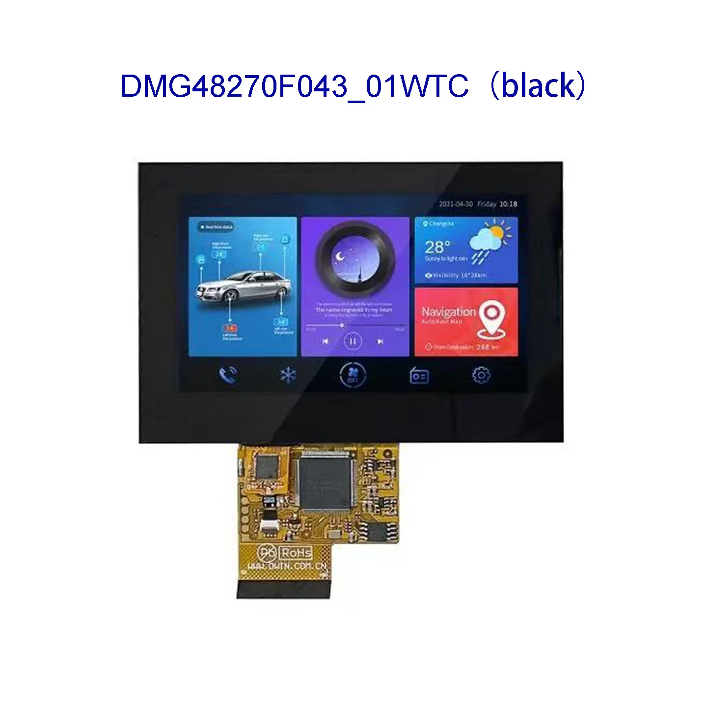 DMG48270F043_01WN WTC WTR WTCZ01 4.3인치 480*272 LCD 디스플레이 화면 스마트 TFT 초박형