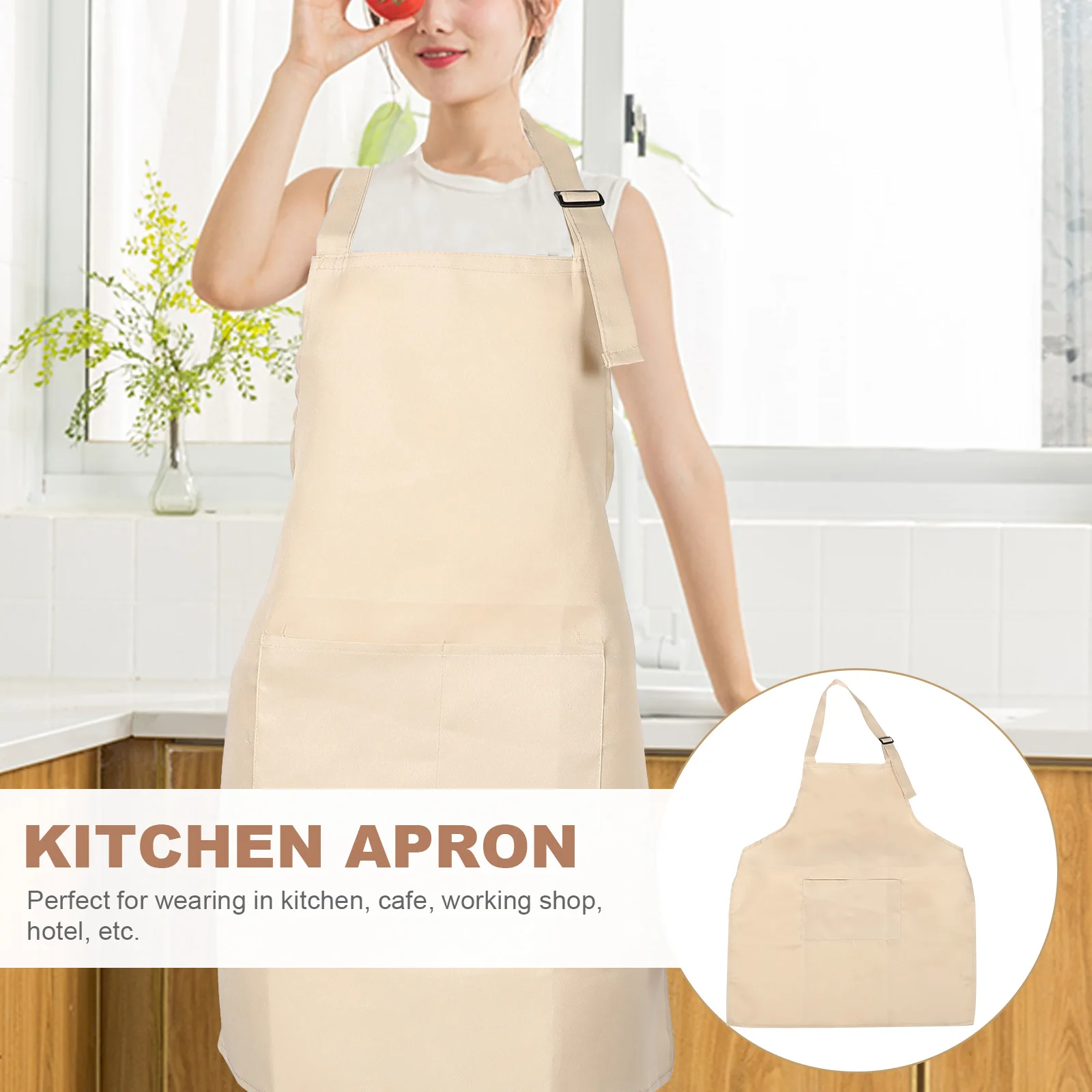 

Adjustable Bib Apron Universal Grilling Kitchen Cooking Sleeveless Halter Neck Cafe Hotel Protectiveaprons