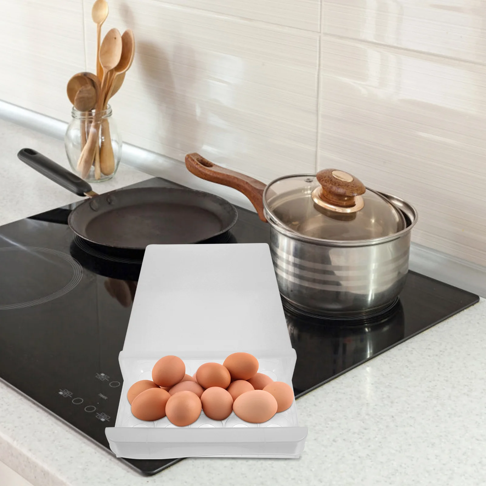 

Drawer Type Egg Storage Box Premium Thick Sturdy Waterproof Refrigerator Egg Organizer for Home Multi-Grid Preservation