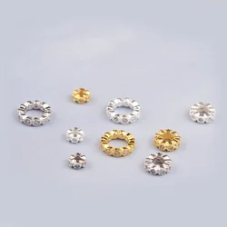 925 Sterling Silver DIY accessories micro inlaid zircon spacer gasket Pearl Crystal Bracelet beads material accessories