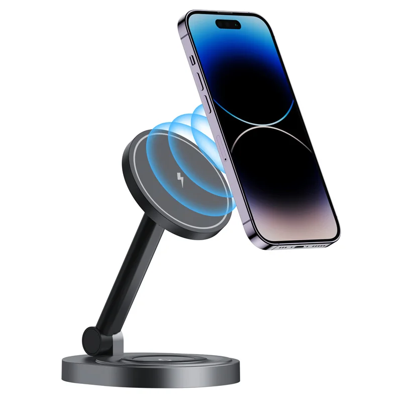 15W 2 in 1 Magnetic Wireless Charger Stand Foldable For iPhone 12 13 14 Mini Pro Max Apple Watch Airpods Fast Charging Station image 4