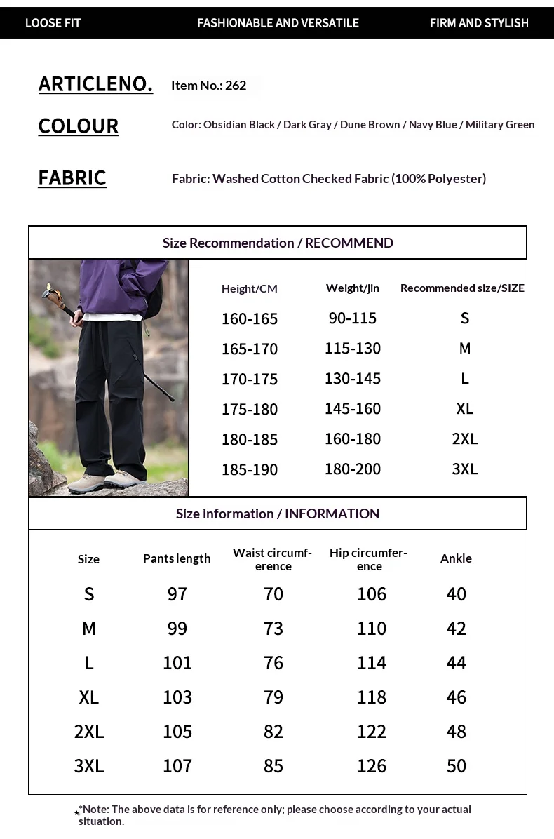 Wasserdichte Wander-Cargohosen für Herren, Modische Cargohosen, Herbstliche Baggy-Hosen, Angel- und Campinghosen für Damen – Detail 1