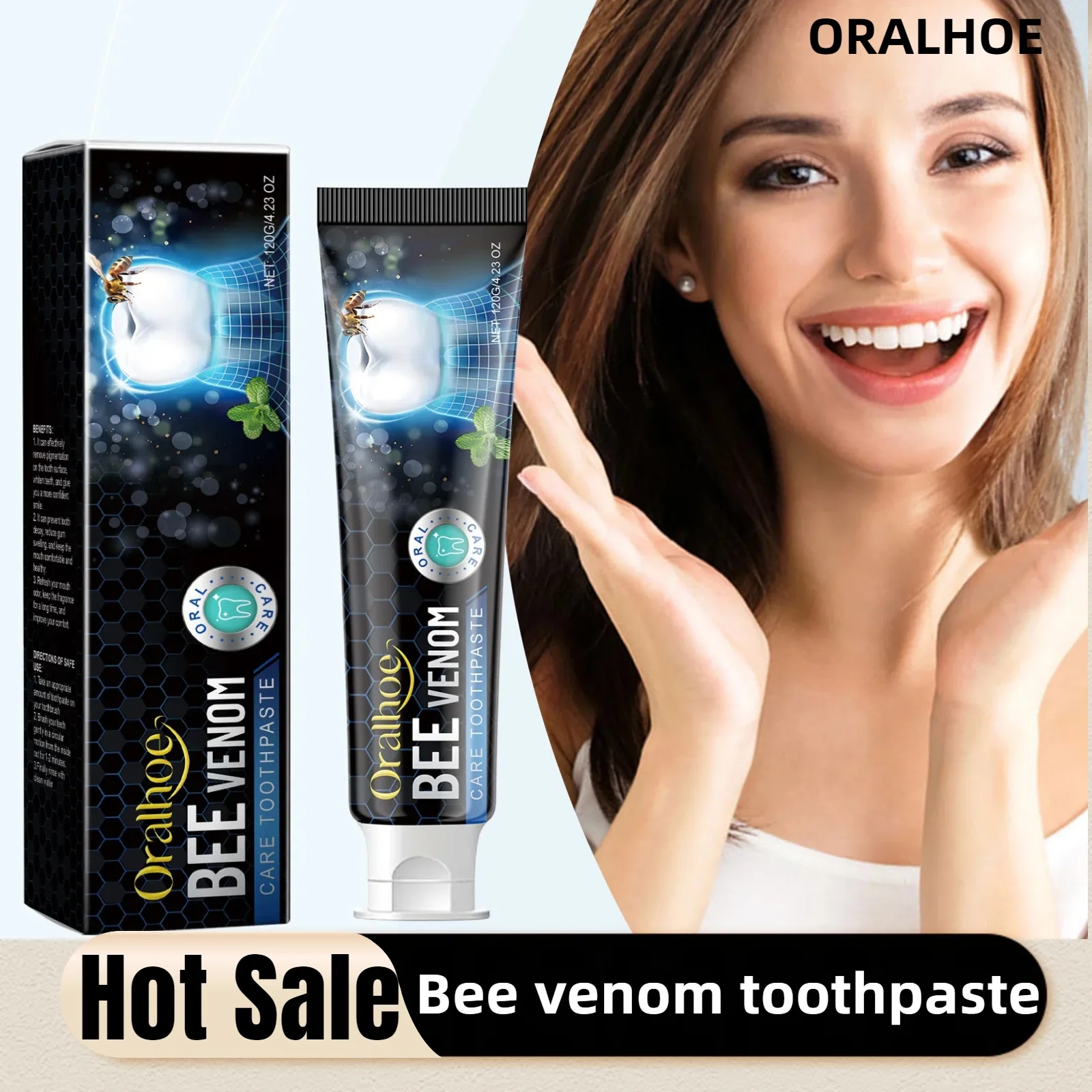 Bee Venom Toothpaste Deep Cleansing Toothpaste Oral Care Toothpaste Fresh Breath Brightens Teeth Toothpaste Removes Tooth Stains