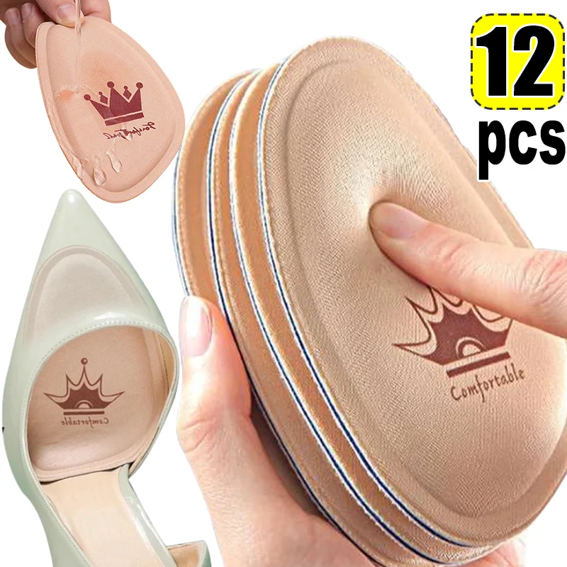 2-12pcs Forefoot Pads Women High Heels Non-slip Pain Relief Insert Half Insoles Front Feet Cushion Sweat Absorption Pads Insole