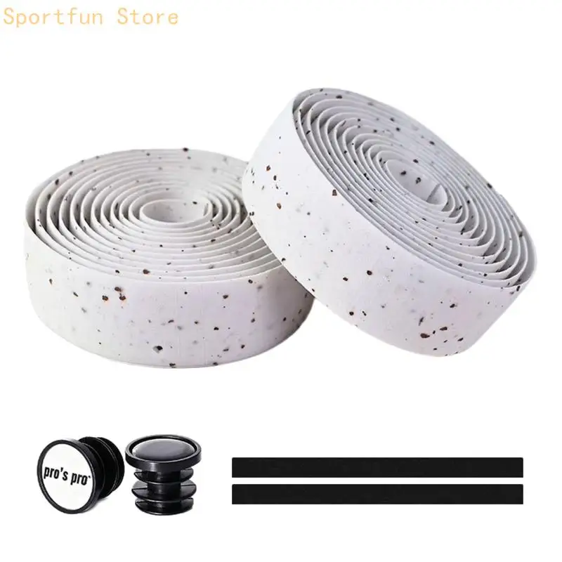 EVA Cork Bicycles Handlebars Tape for Drop Bar, Flecked Surfaces with Adjustable Placement During Wrap Installation, 1 Pair X7JD